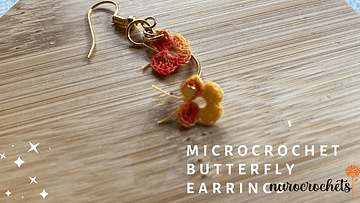Crochet two-layered flower earrings